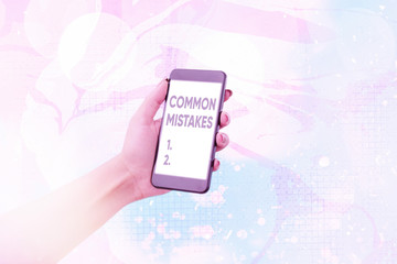 Text sign showing Common Mistakes. Business photo showcasing actions that are often used...
