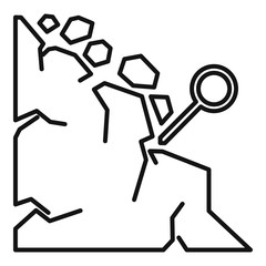 Seismic landslide icon. Outline seismic landslide vector icon for web design isolated on white background