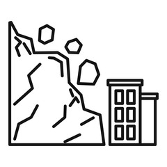 Landslide element icon. Outline landslide element vector icon for web design isolated on white background
