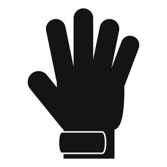 Soccer goalkeeper glove icon. Simple illustration of soccer goalkeeper glove vector icon for web design isolated on white background