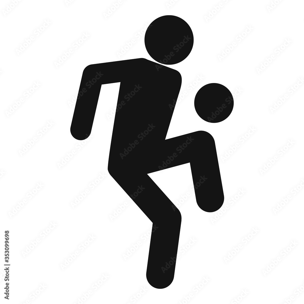 Poster soccer player playing icon. simple illustration of soccer player playing vector icon for web design 