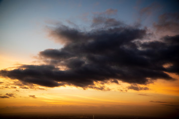 Fototapeta na wymiar Colorful dawn / dusk sky with dark clouds