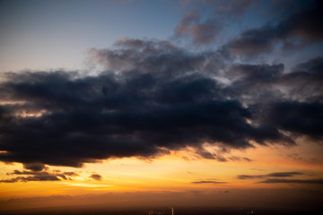 Fototapeta na wymiar Colorful dawn / dusk sky with dark clouds