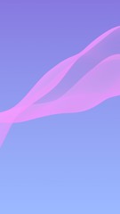Pink wave on blue sky abstract background. Fluttering pink scarf. Waving on wind pink fabric. Vertical orientation. 3D illustration