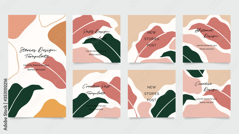 Poster social media stories and post creative vector set. background template with copy space for text and 