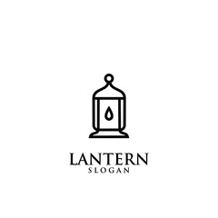 lantern lamp line black logo icon design illustration