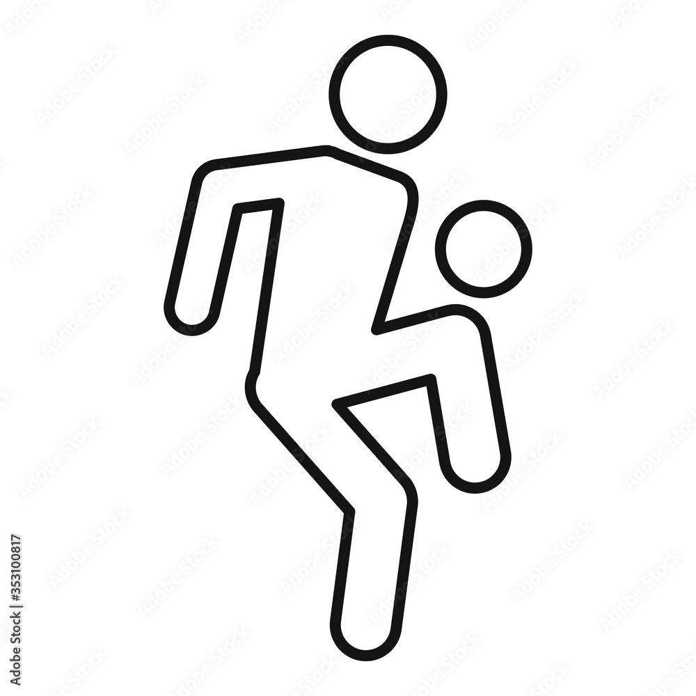Poster soccer player playing icon. outline soccer player playing vector icon for web design isolated on whi