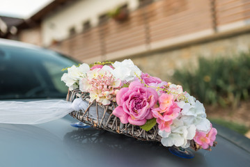 Wedding car floral ceremony ornaments