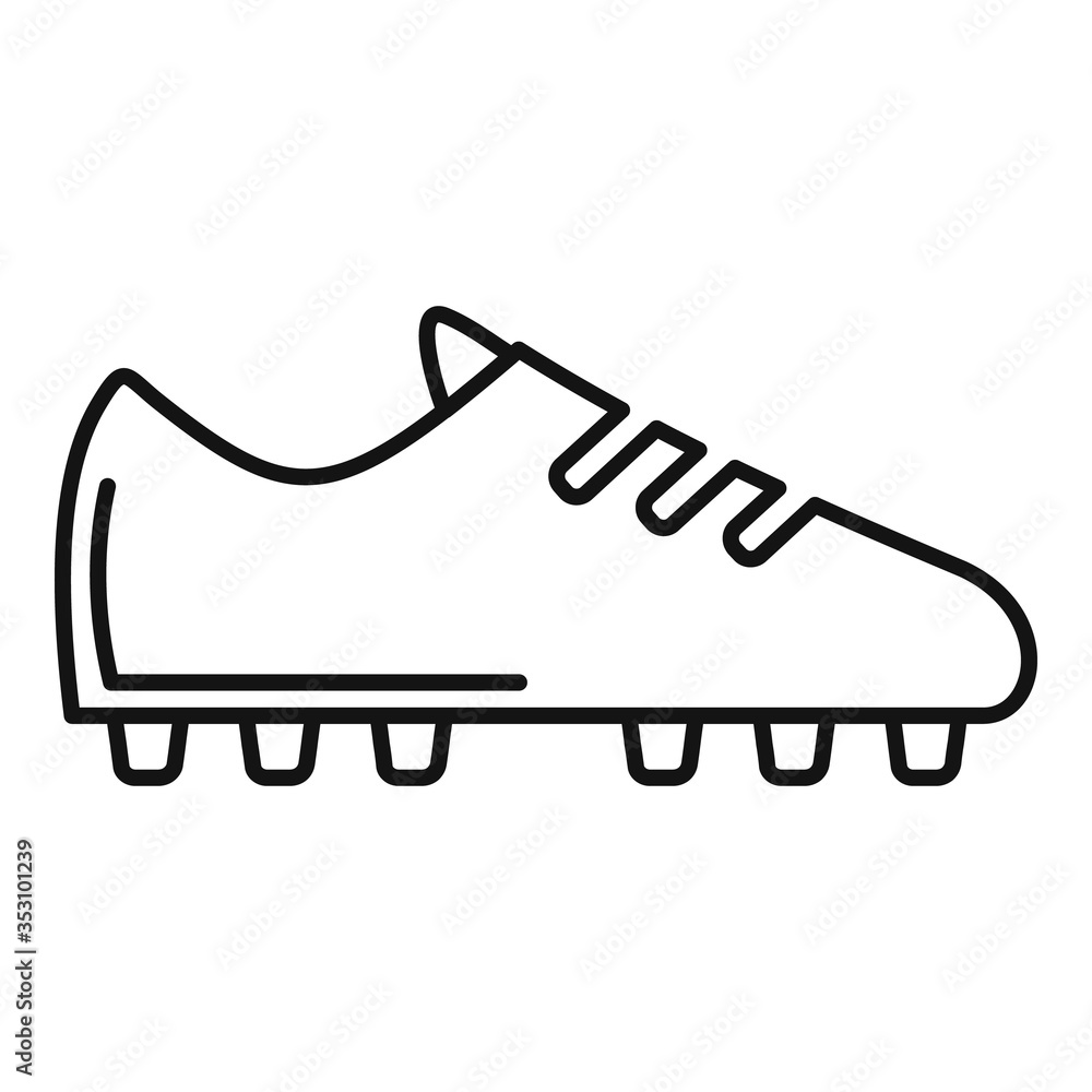 Poster soccer boot icon. outline soccer boot vector icon for web design isolated on white background