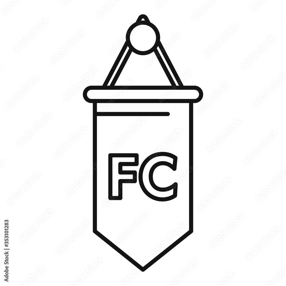 Poster soccer team emblem flag icon. outline soccer team emblem flag vector icon for web design isolated on
