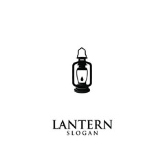 Obraz premium lantern lamp old black logo icon design illustration