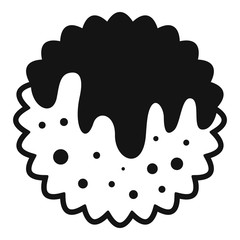 Cream cookie icon. Simple illustration of cream cookie vector icon for web design isolated on white background