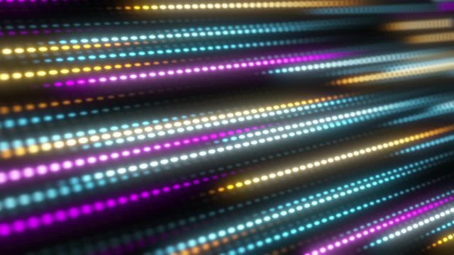 Animation of orange, yellow, pink, and blue light lines on a black background. Can be used to compose various media such as news, presentations, online media, social media, live and TV