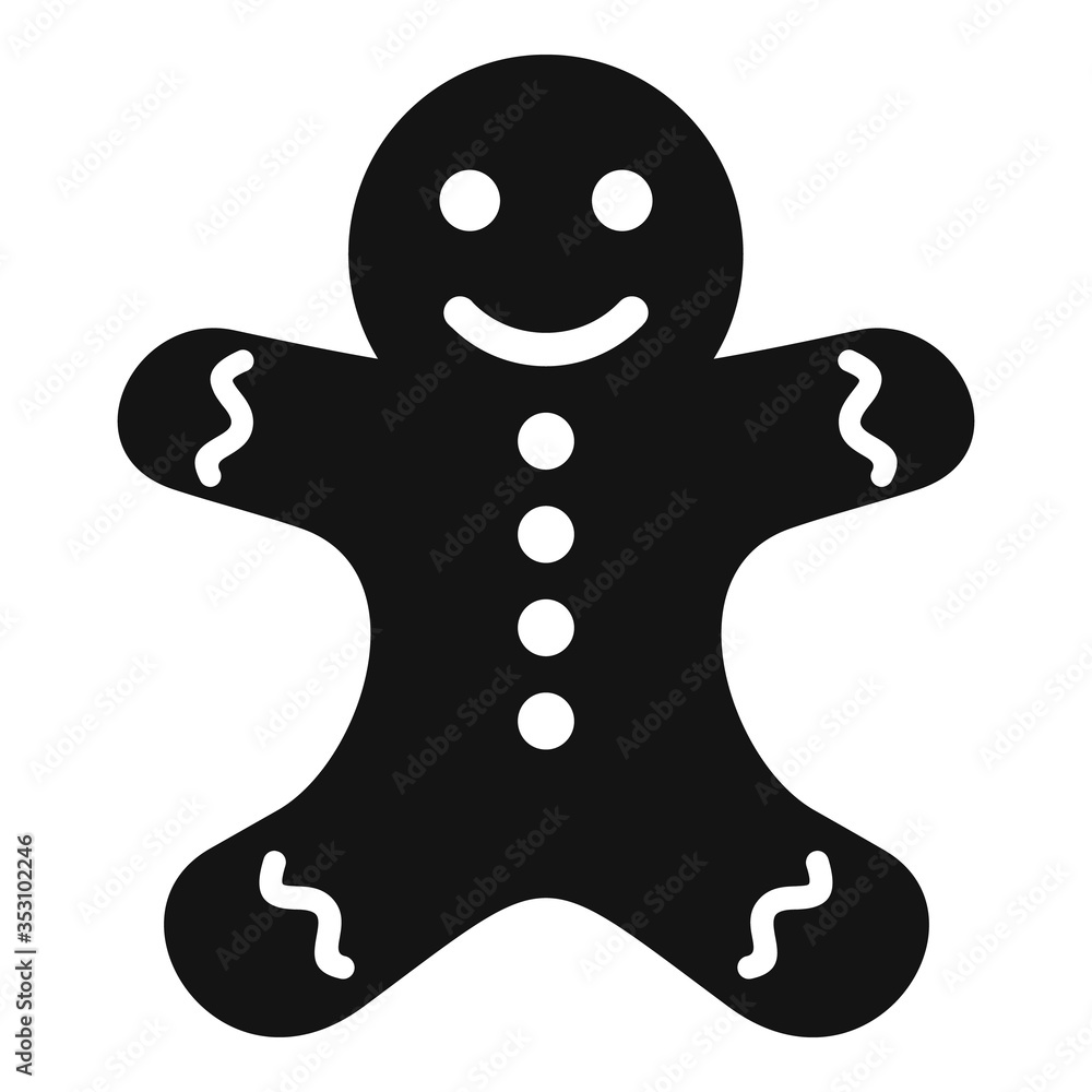 Poster gingerbread man icon. simple illustration of gingerbread man vector icon for web design isolated on 