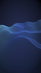 Abstract landscape on a blue background. Cyberspace grid. hi tech network. 3d technology illustration. Depth of field. 3D illustration