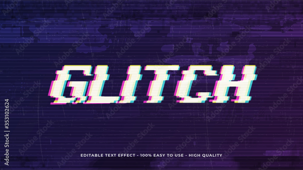 Poster glitch editable text effect