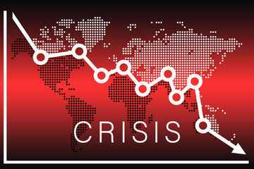 International financial crisis illustration of the fall