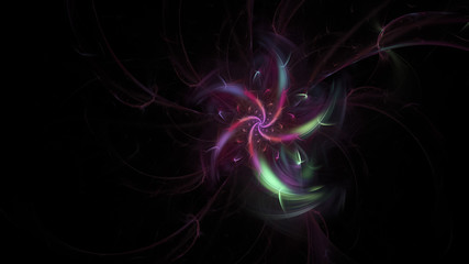 Abstract colorful fantastic crimson flower. Digital fractal art. 3d rendering.