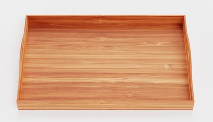 Realistic 3d Render of Bamboo Tray