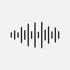 Sound wave line icon. Audio and music, equalizer symbol. logo. Outline design editable stroke. For yuor design. Stock - Vector illustration.