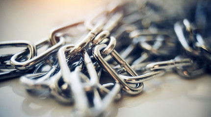 Close up of metal chain.