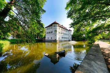 Fototapeta na wymiar The moated Castle in the City Bad Rappenau, Baden-Württemberg, Germany
