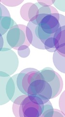 Multicolored translucent circles on a white background. Pink tones. 3D illustration