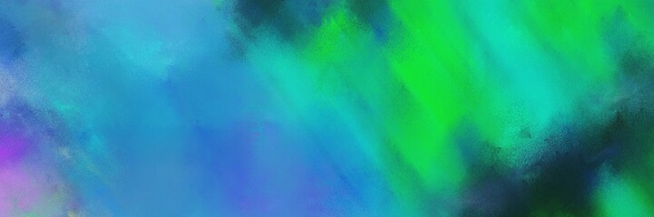 abstract colorful diagonal background with lines and light sea green, steel blue and forest green colors. can be used as card, banner or header