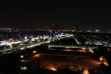 Fototapeta na wymiar City after sunset- NOIDA