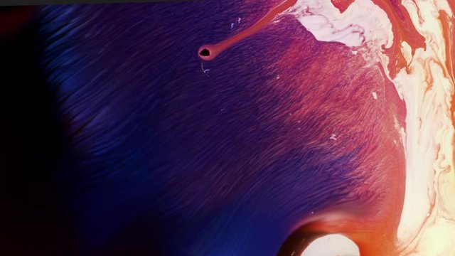 Abstract Liquid Art - Ink Colours - Black Blue Orange, UHD