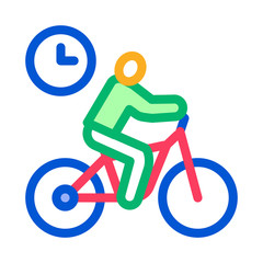 limited cycling time icon vector. limited cycling time sign. color symbol illustration