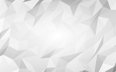 White abstract background. Lowpoly backdrop. Crumpled paper. 3D illustration