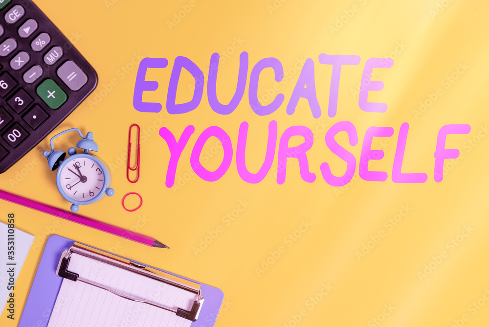 Poster text sign showing prepare oneself or someone in a particular area or subject. business photo showcas