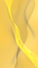 Abstract gold background. Beautiful backdrop with yellow waves. Vertical orientation. 3D illustration