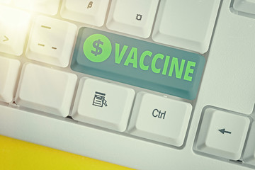 Handwriting text Vaccine. Conceptual photo preparation of killed microorganisms or living...