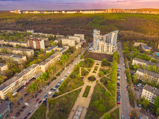 View of the park Afghan in Chisinau, Moldova. Aerial view
