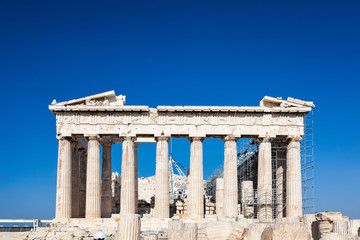 Obraz premium View on Parthenon in Acropolis of Athens, Greece