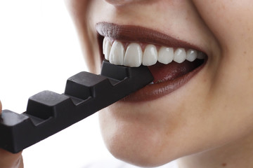 smile design with laminate veneers. dental art photography