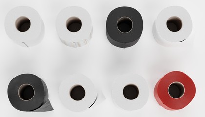Fototapeta premium Realistic 3D Render of Toilet Papers Set