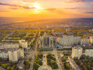 View of the park Afghan in Chisinau, Moldova. Aerial view
