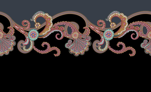 Classic paisley and fine lace pattern, Persian pattern，suitable for textile clothing and wallpaper design, invitation design