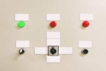 Control panel with blank labels.