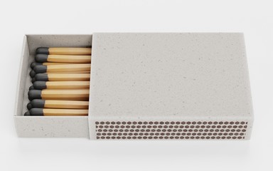 Realistic 3d Render of Box of Matches