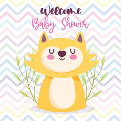 baby shower cat animal celebration, welcome invitation template