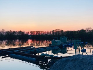 sunset over the river