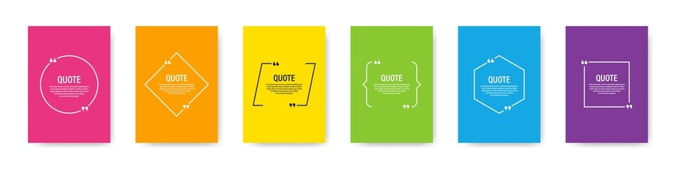 Quote frames. Vector isolated banner quotes design. Blank template quote text. Abstract quote for banner design. Vector illusstration.