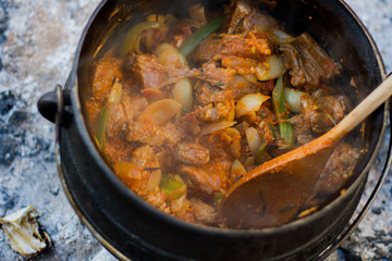 Beef Curry Potjie on the braai