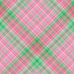 Seamless pattern in summer creative pink, green and white colors for plaid, fabric, textile, clothes, tablecloth and other things. Vector image. 2