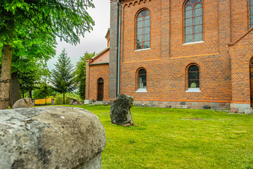 Old stones in front of church building