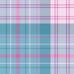 Seamless pattern in discreet blue and pink colors for plaid, fabric, textile, clothes, tablecloth and other things. Vector image.